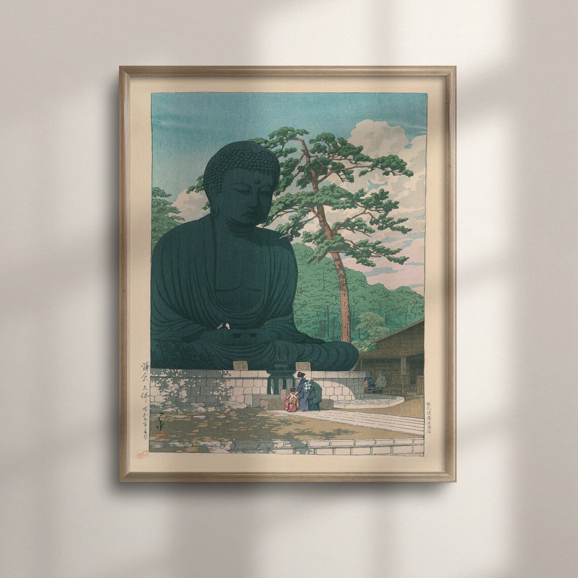 Great Buddha At Kamakura, Vintage Japanese Ukiyo-E Poster - Image 2
