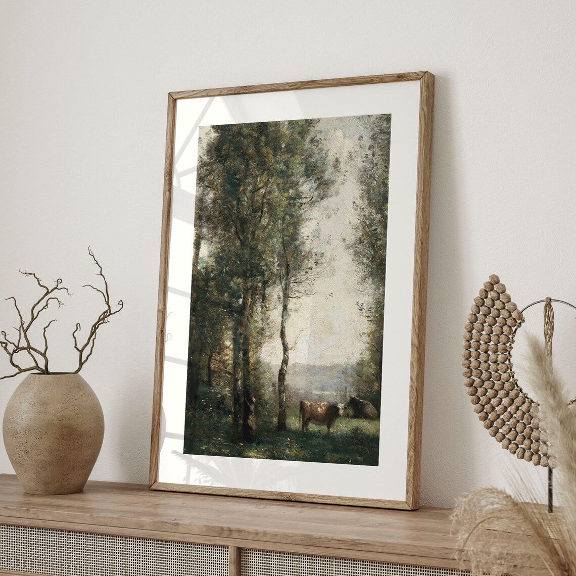 Vintage Cow Pasture Landscape Antique Farm Animal Countryside Poster - Image 4