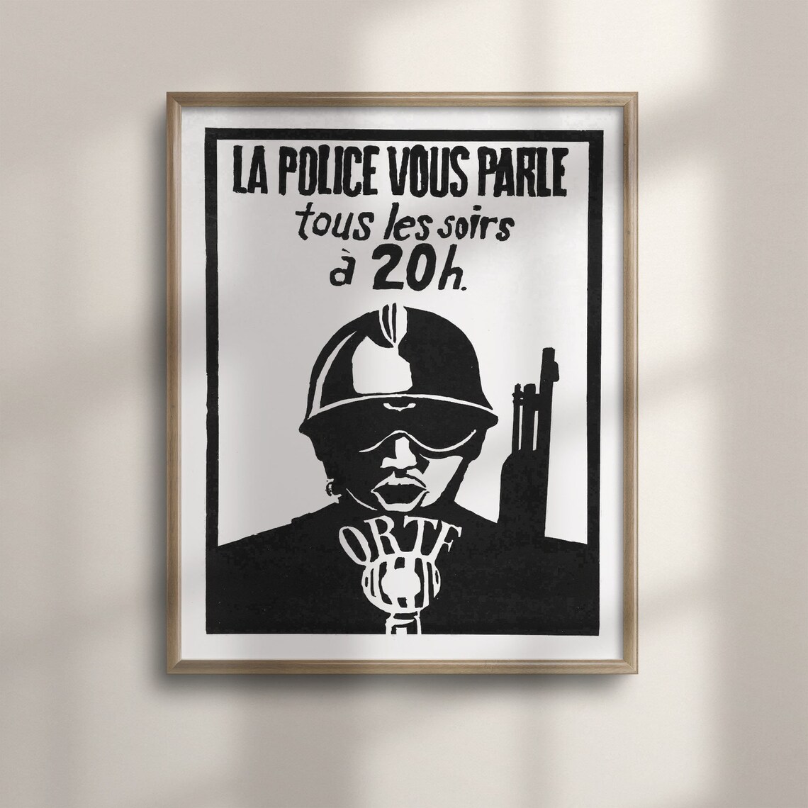 May 1968 French Protest Poster La Police Vous Parle Vintage Art