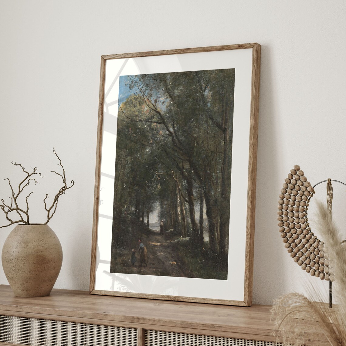 Vintage Forest Road Oil Painting Classic Woodland Landscape Poster - Image 4