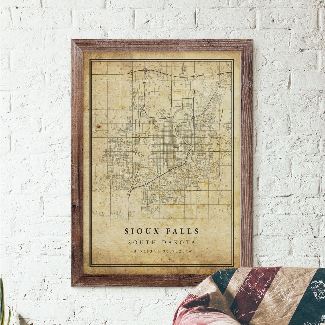 Sioux Falls Vintage Map Poster, Antique Rustic Style - Image 3