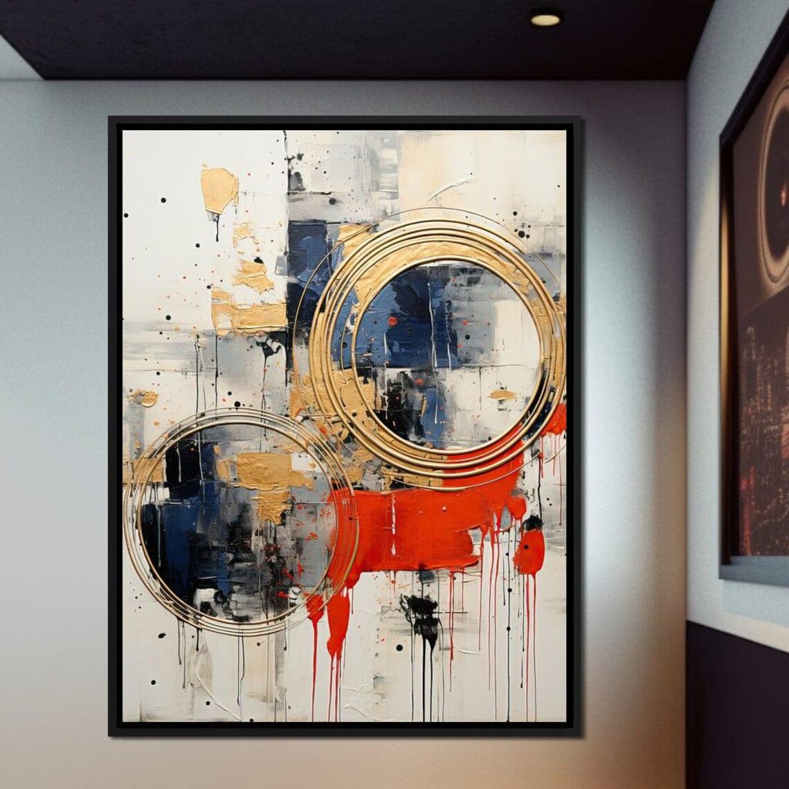 Golden Royal Geometric Harmony, Abstract Circle Patterns