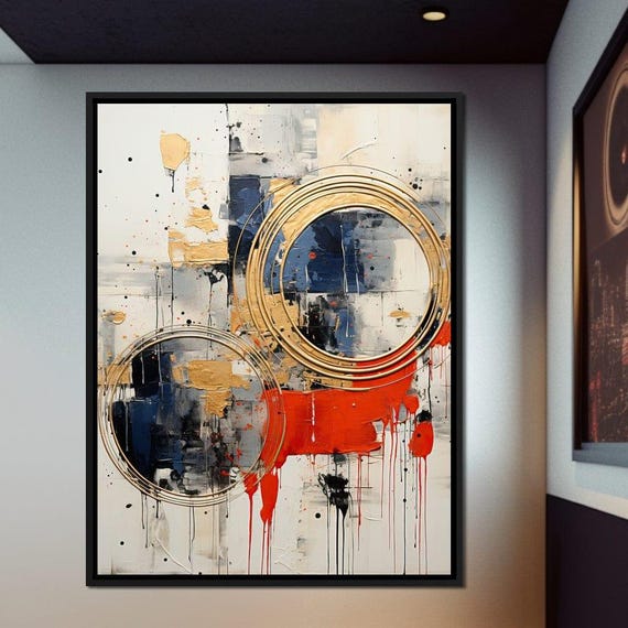 Golden Royal Geometric Harmony, Abstract Circle Patterns