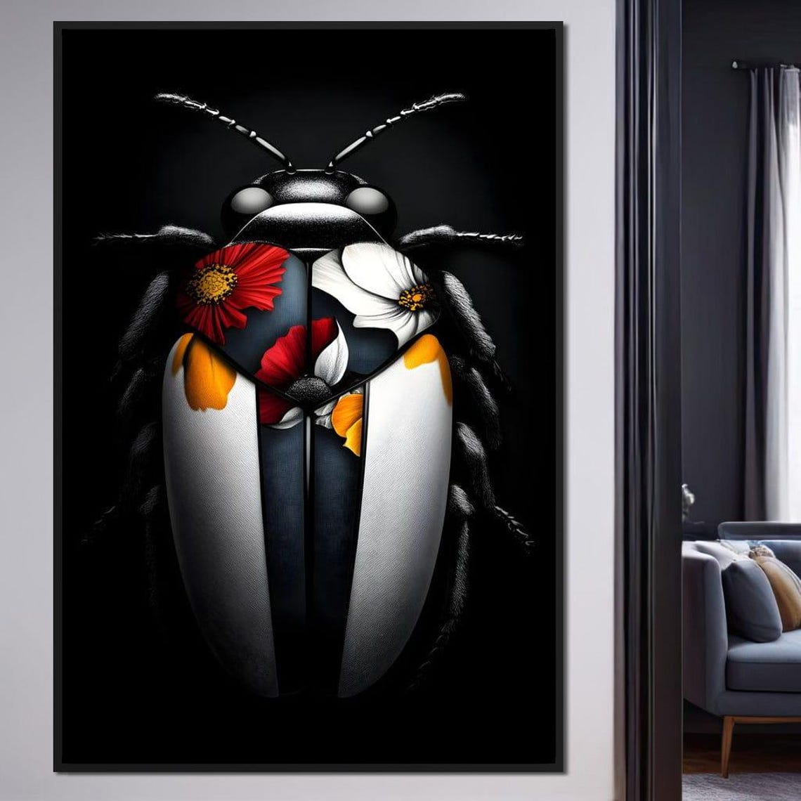 Beneath Floral Wings Unique Home Decor Colorful Insect Art Botanical Modern Wall Art Nature Inspired Design By Nichecanvas