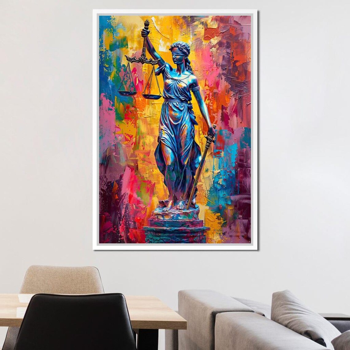 Lady Justice Statue Scales Colorful Vibrant Abstract Legal Office Art Print - Image 2