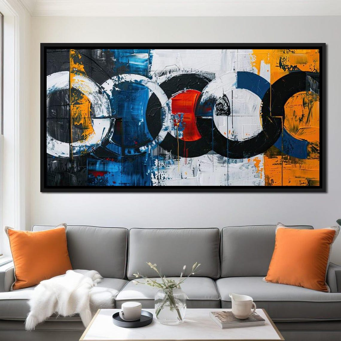 Spectral Spheres In Harmony Abstract Art Modern Wall Art Colorful Geometric Decor Multi Panel Painting By Nichecanvas - Image 3