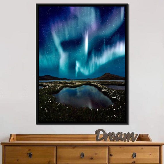 Enlightened Night Starry Sky Art Moonlight Reflection Blue Landscape Tranquil Nature Scenic Wall Decor By Nichecanvas