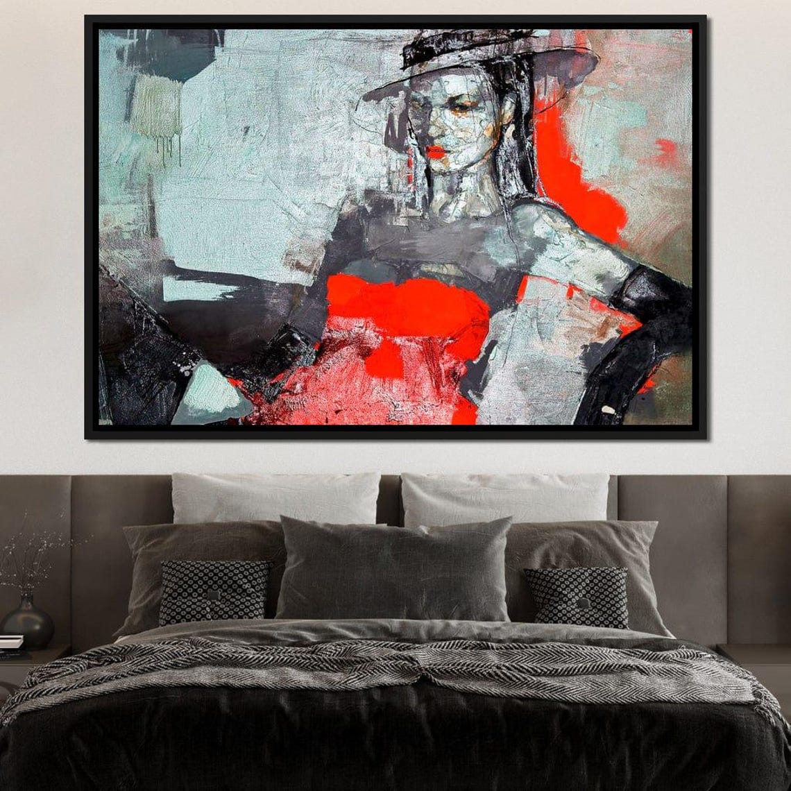Lady In Red Portrait Art Print