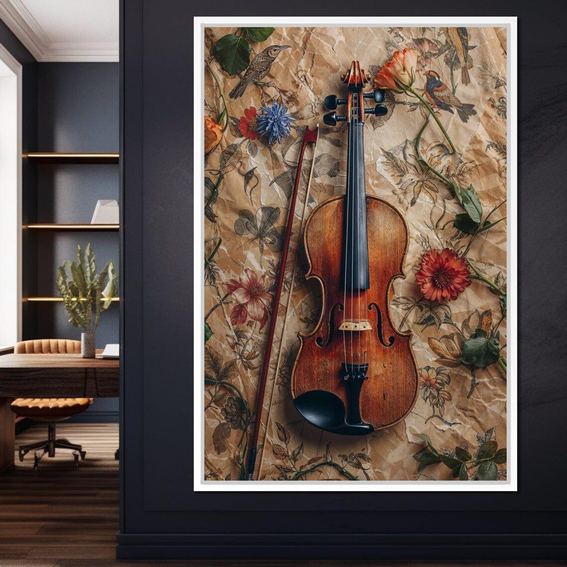 Vintage Violin Botanical Sheet Music Floral Art Print Music Room Decor - Image 4