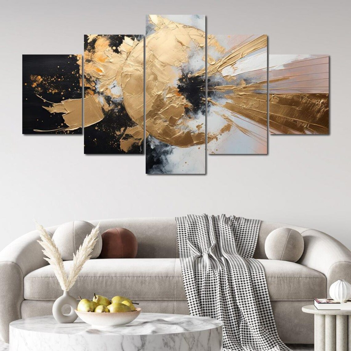 Auroral Brushstrokes Cascade, Modern Abstract Art Print