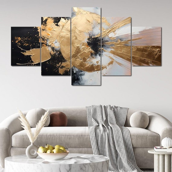 Auroral Brushstrokes Cascade, Modern Abstract Art Print