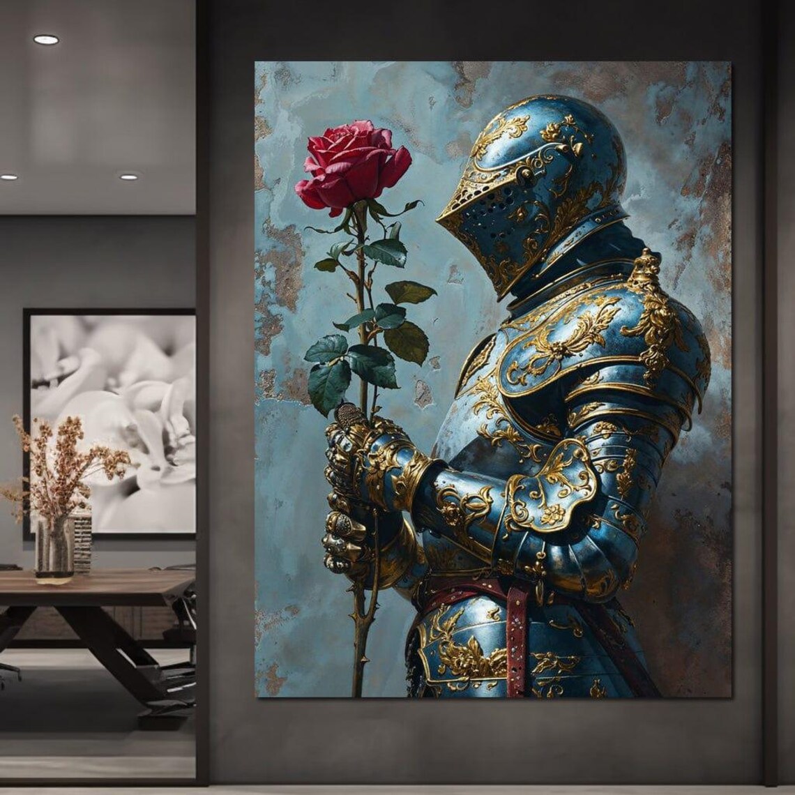 Knight Of The Velvet Bloom, Gothic Rose Art Print - Image 3
