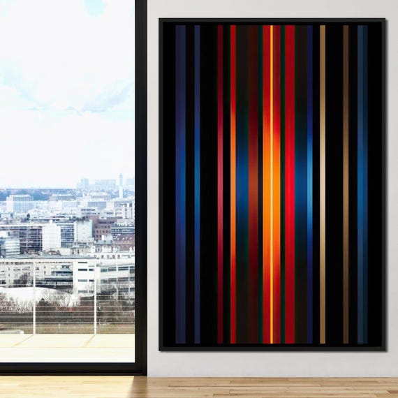 Midnight Magenta Rainbow Colorful Abstract Art Modern Decor Bold Wall Art Vertical Stripes Print By Nichecanvas