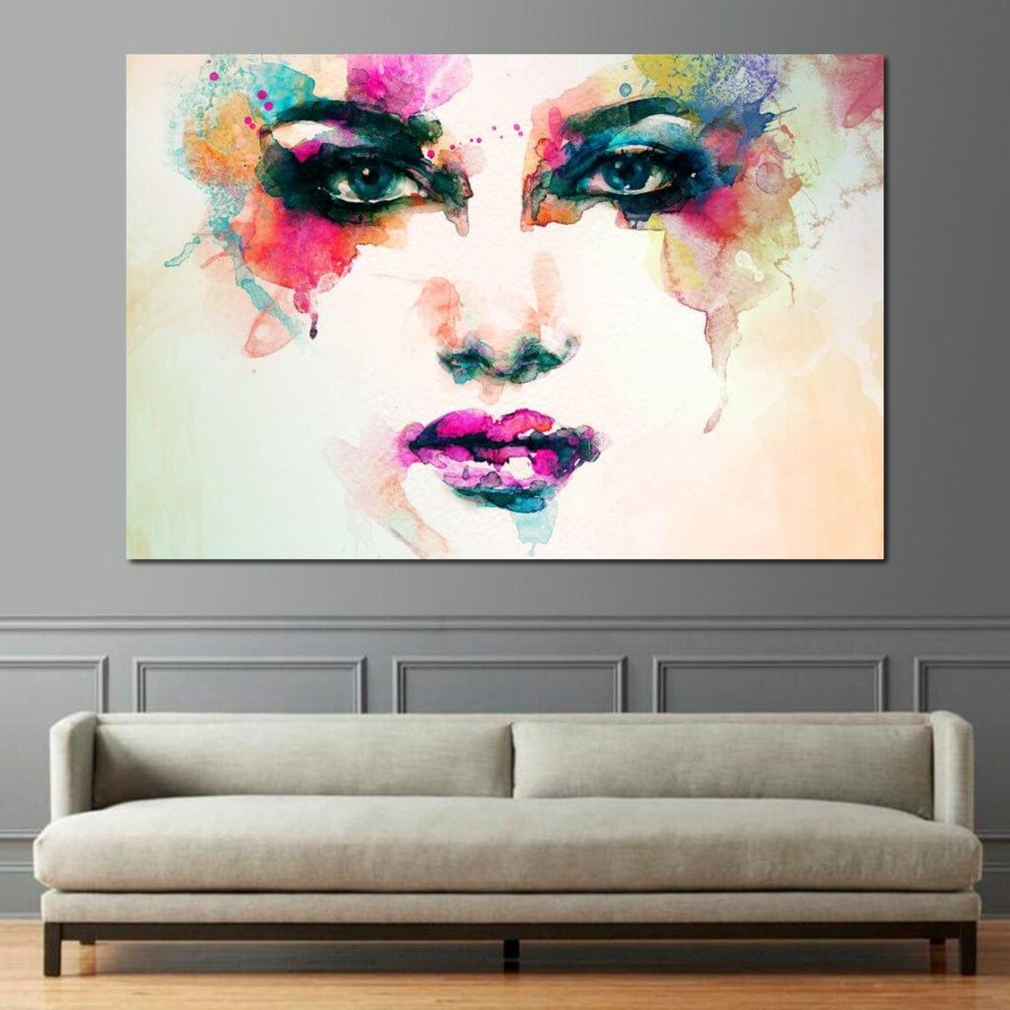 Abstract Woman Portrait, Watercolor Style - Image 2