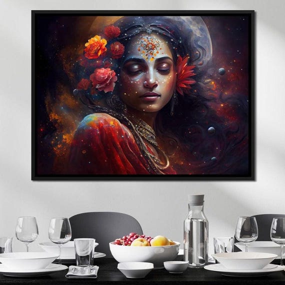 Radha Madhavi Hindu Goddess Wall Art Spiritual Beauty Divine Love Home Decor Indian Cultural Heritage By Nichecanvas
