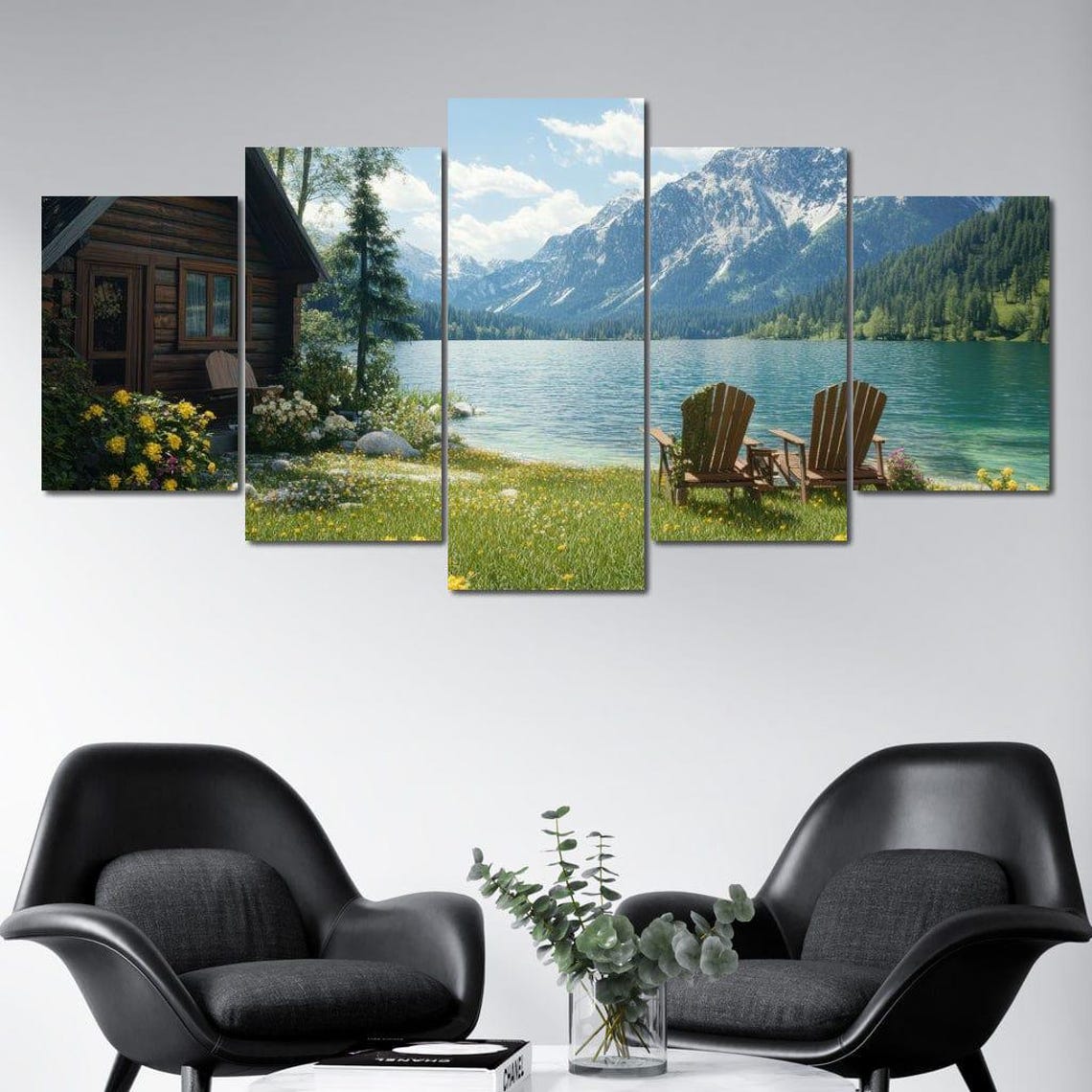 Tranquil Lakeside Harmony Mountain Scene Home Decor Nature Wall Art Peaceful Retreat By Nichecanvas - Image 3