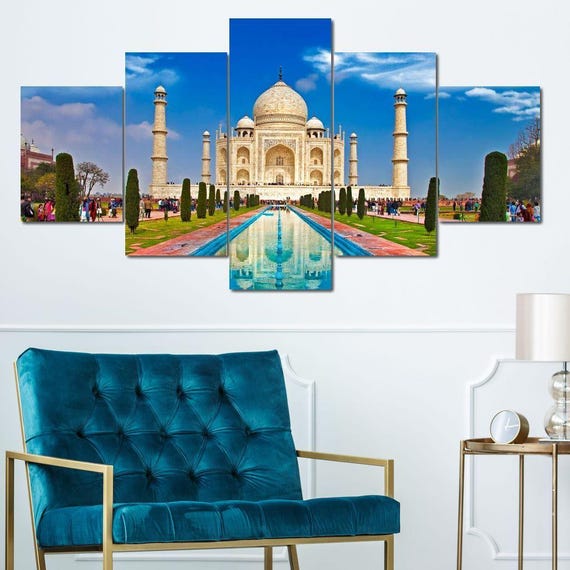 The Taj Mahal Multi Panel Print Indian Home Decor Scenic Wall Art Architectural Beauty Cultural Heritage By Nichecanvas