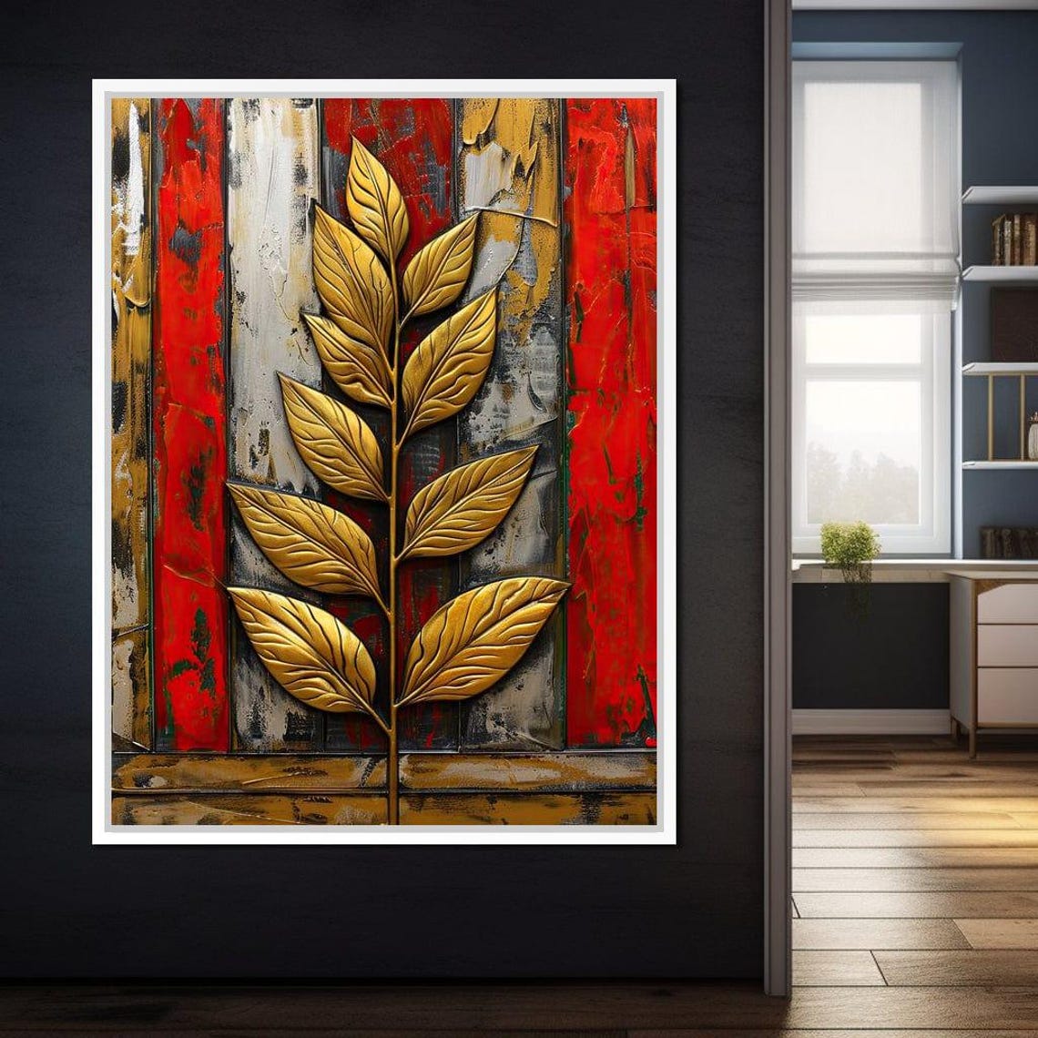 Golden Foliage On Industrial Hues - Image 2
