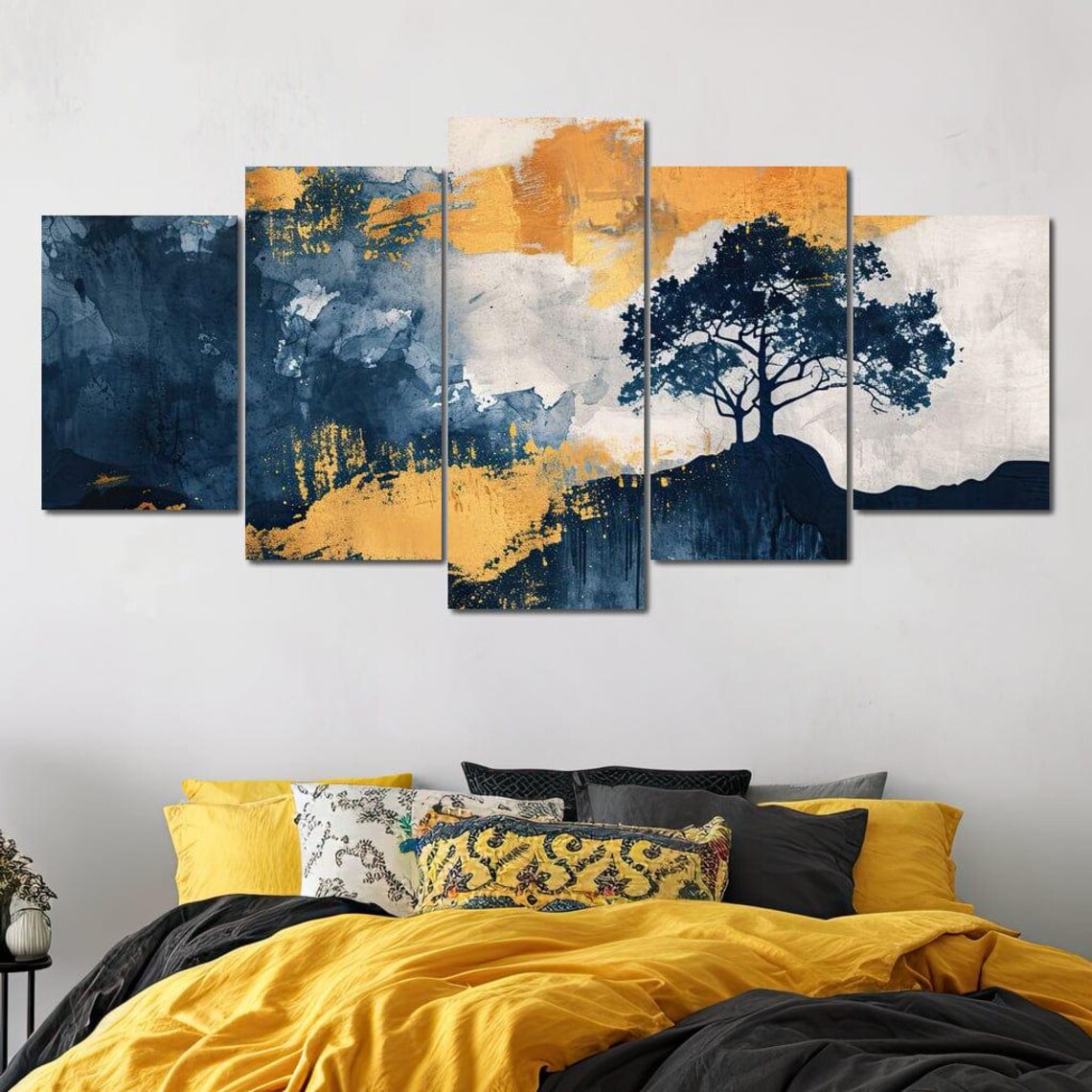 Golden Solitude On Cerulean Bay Art Print - Image 3