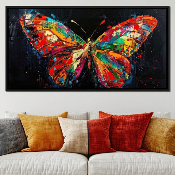 Painted Wings Vibrant Escape Colorful Butterfly Wall Art Modern Home Decor Nature Inspired Artistic Print By Nichecanvas