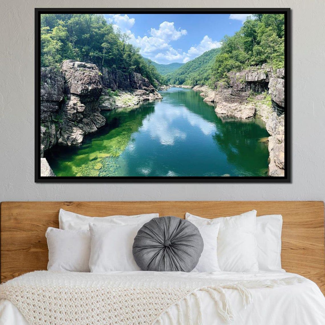 Tranquil River Passage Serene River View Art Nature Landscape Peaceful Home Decor Calming Waters Scenic Wall Art By Nichecanvas - Image 3