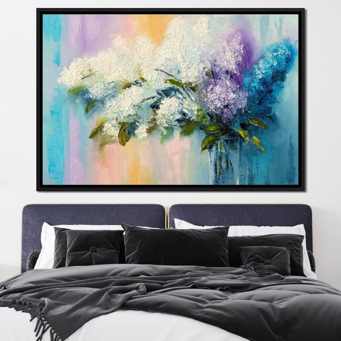 Lilac Bouquet Impressionist Oil Painting Pastel Floral Bloom Poster - Image 2