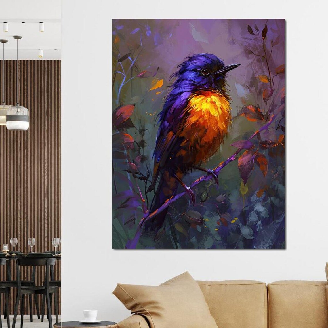 Twilight Bird Wildlife Art Print, Colorful Nature Decor - Image 3