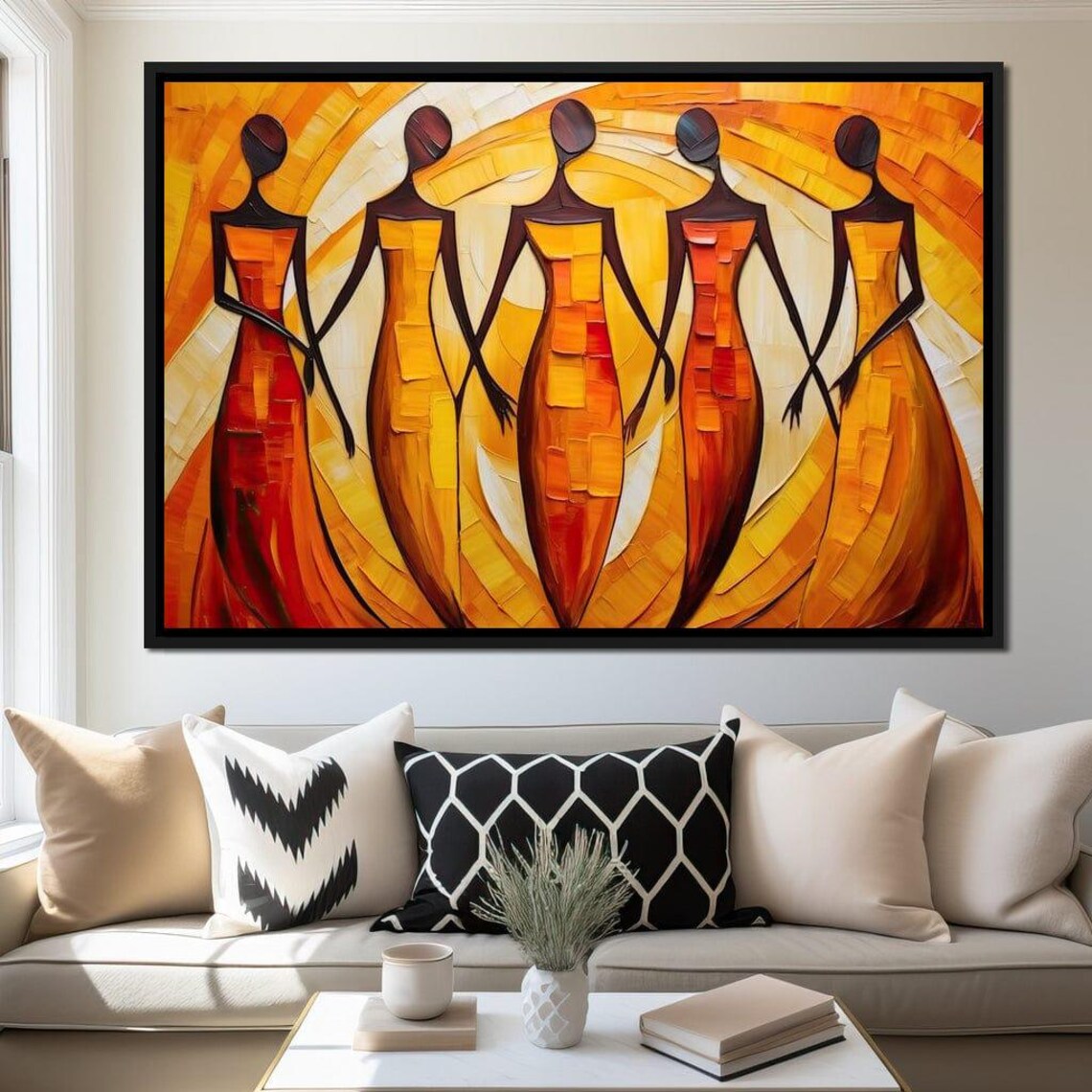 Women in Maroon Harmony, Modern Abstract Art Print - Image 3