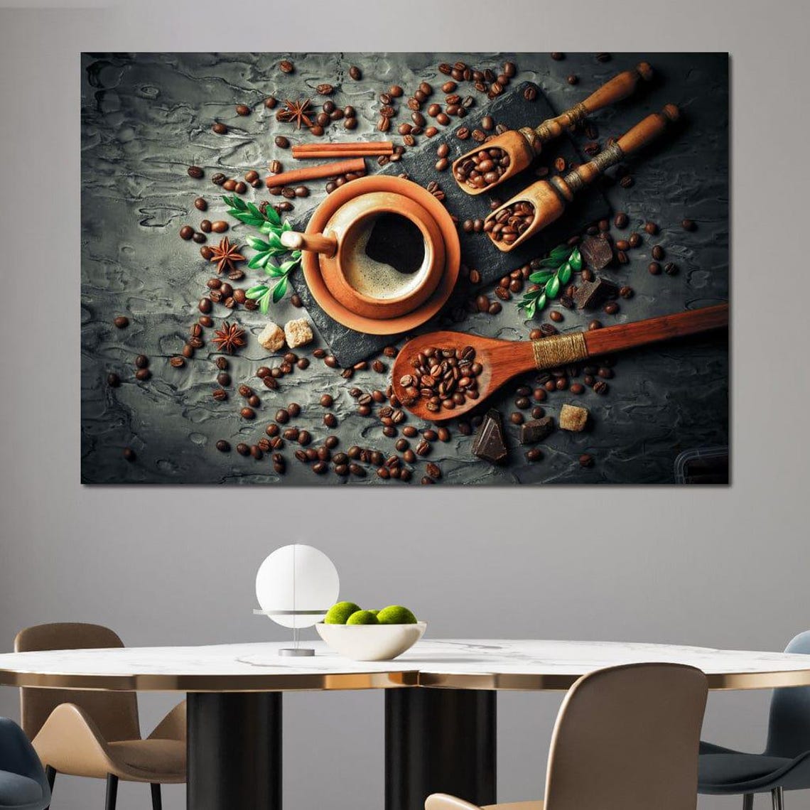 Coffee Aficionado Coffee Wall Art Kitchen Decor Rustic Home Decor Dining Room Art Coffee Beans Photography By Nichecanvas - Image 3