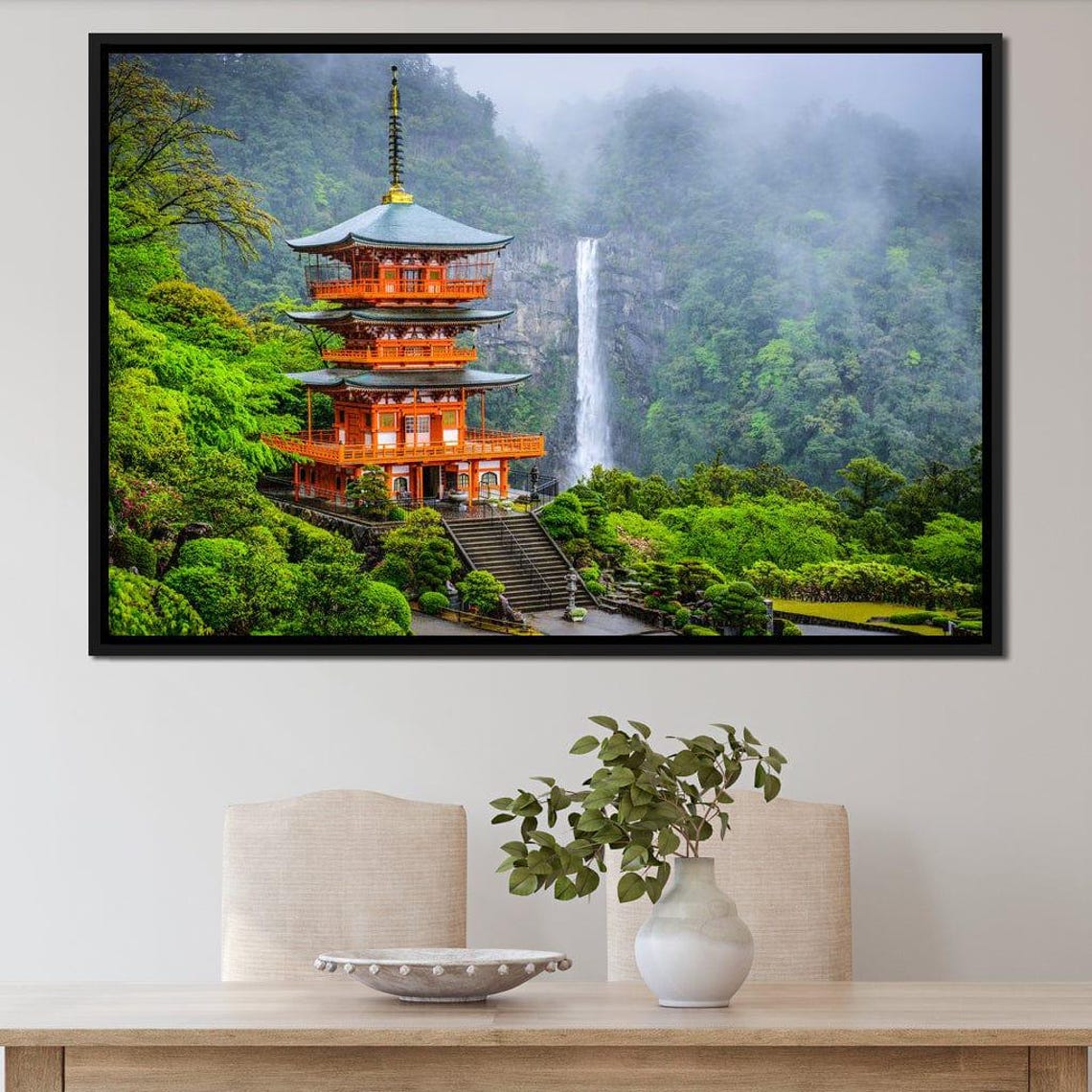 Nachi Japan Three Story Pagoda Waterfall Misty Mountain View Poster - Image 2