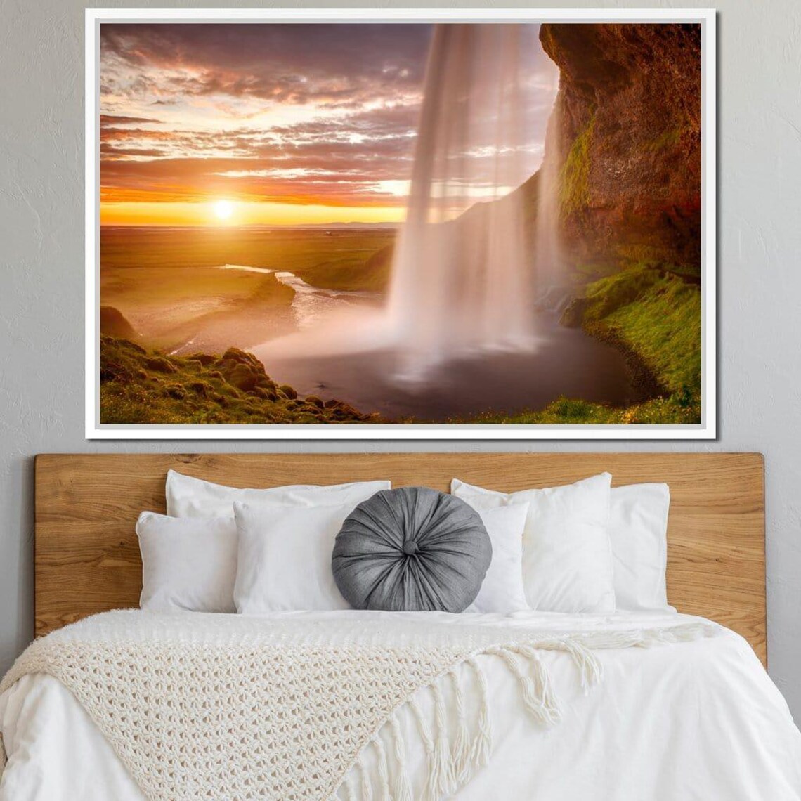 Seljalandsfoss Sunset, Landscape Art Print