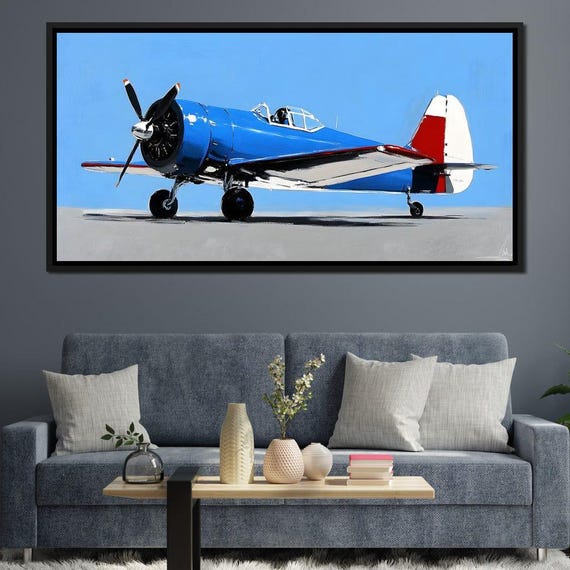 Aviation Elegance Soaring Skies Vintage Plane Art Blue Sky Decor Flight Enthusiast Gift Home Decor By Nichecanvas