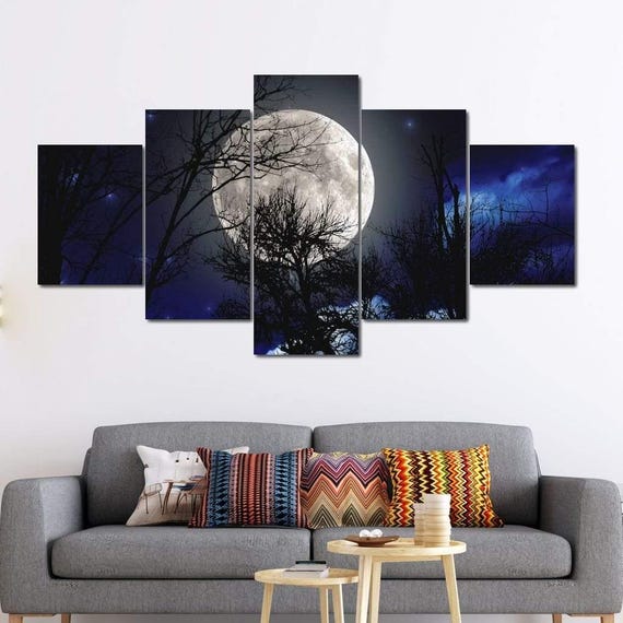 Full Moon Night, Celestial Art Print