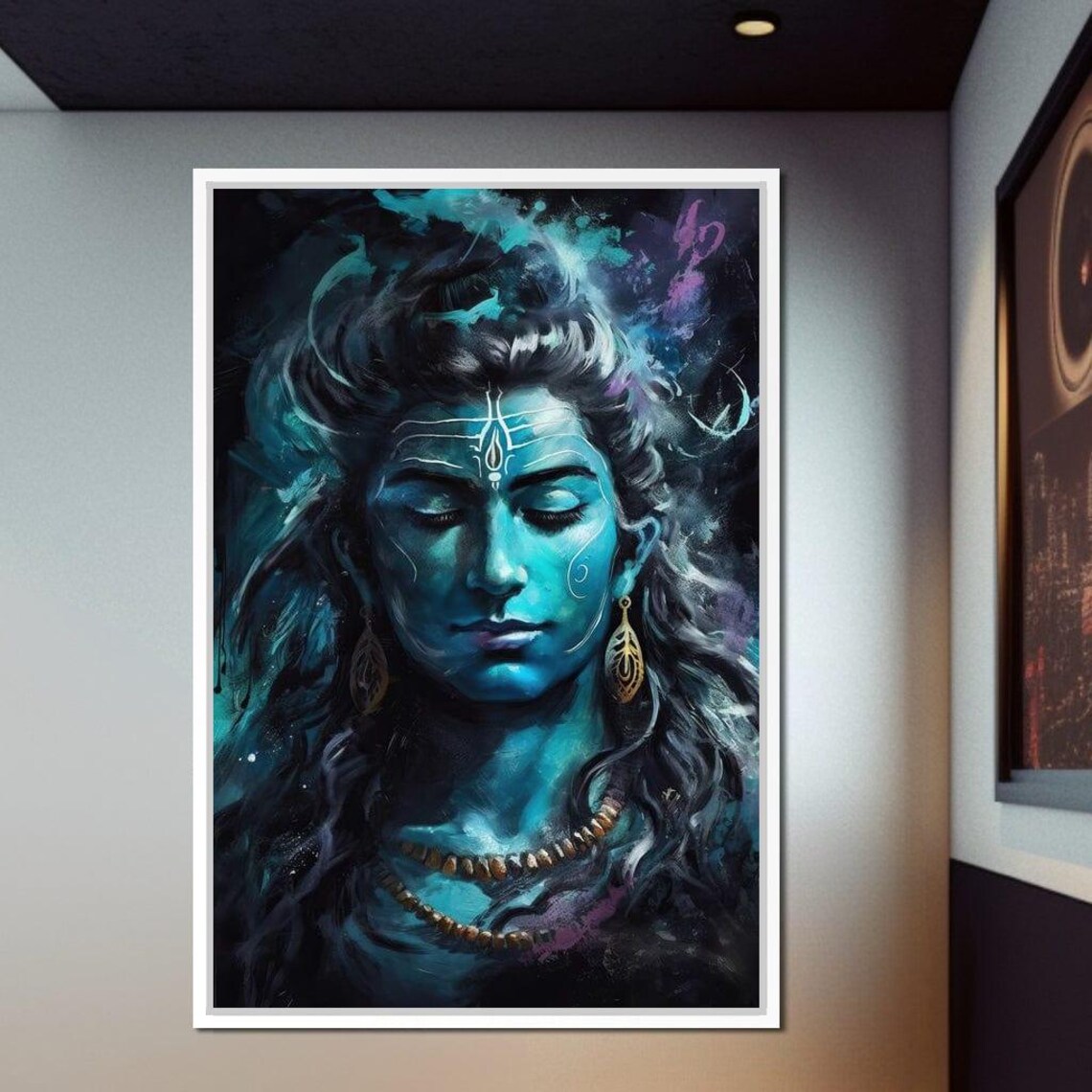 Lord Shiva Bholanath Blue Deity Cosmic Spiritual Hindu Poster - Image 4