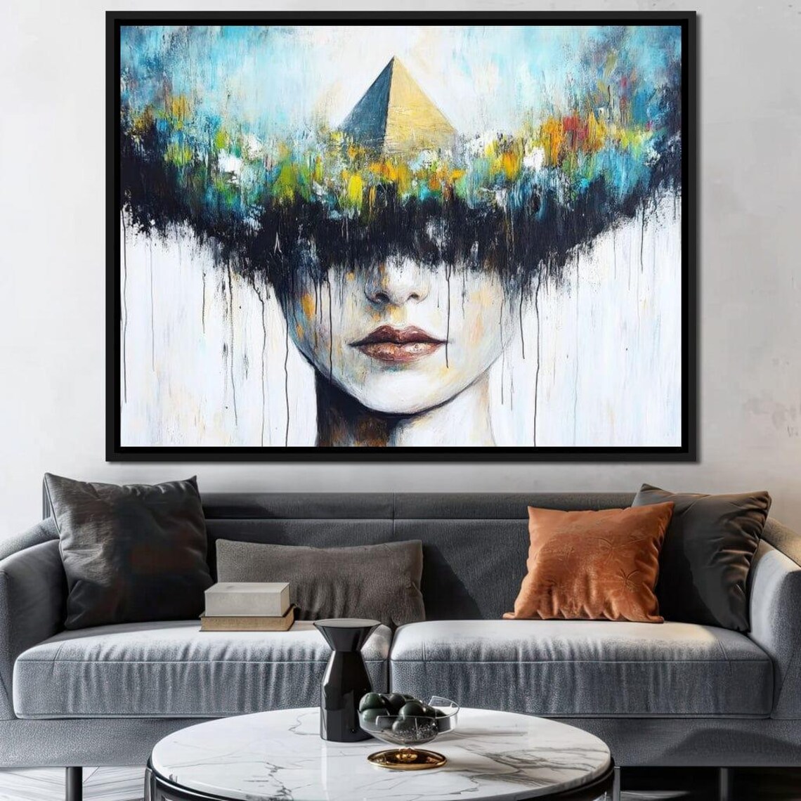 Surreal Female Portrait With Pyramid Dream Rising Above Her Head Print - Image 4