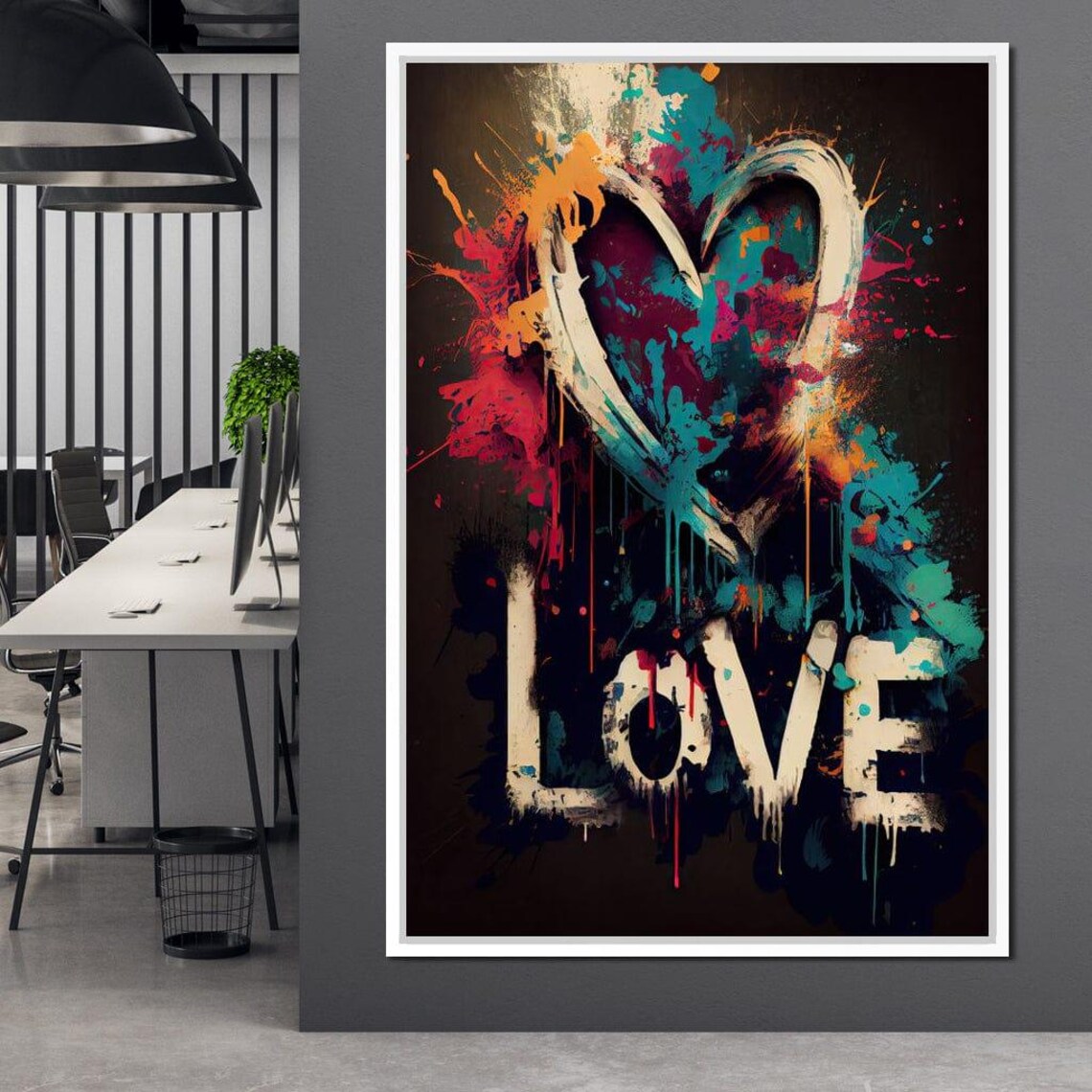 Message Of Love Graffiti Street Art Poster Print - Image 2