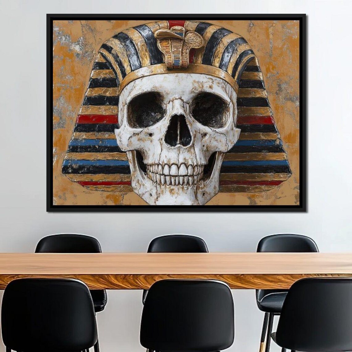 Pharaoh Skull Golden Nemes Headdress Egyptian Dark Fantasy Gothic Wall Poster - Image 4
