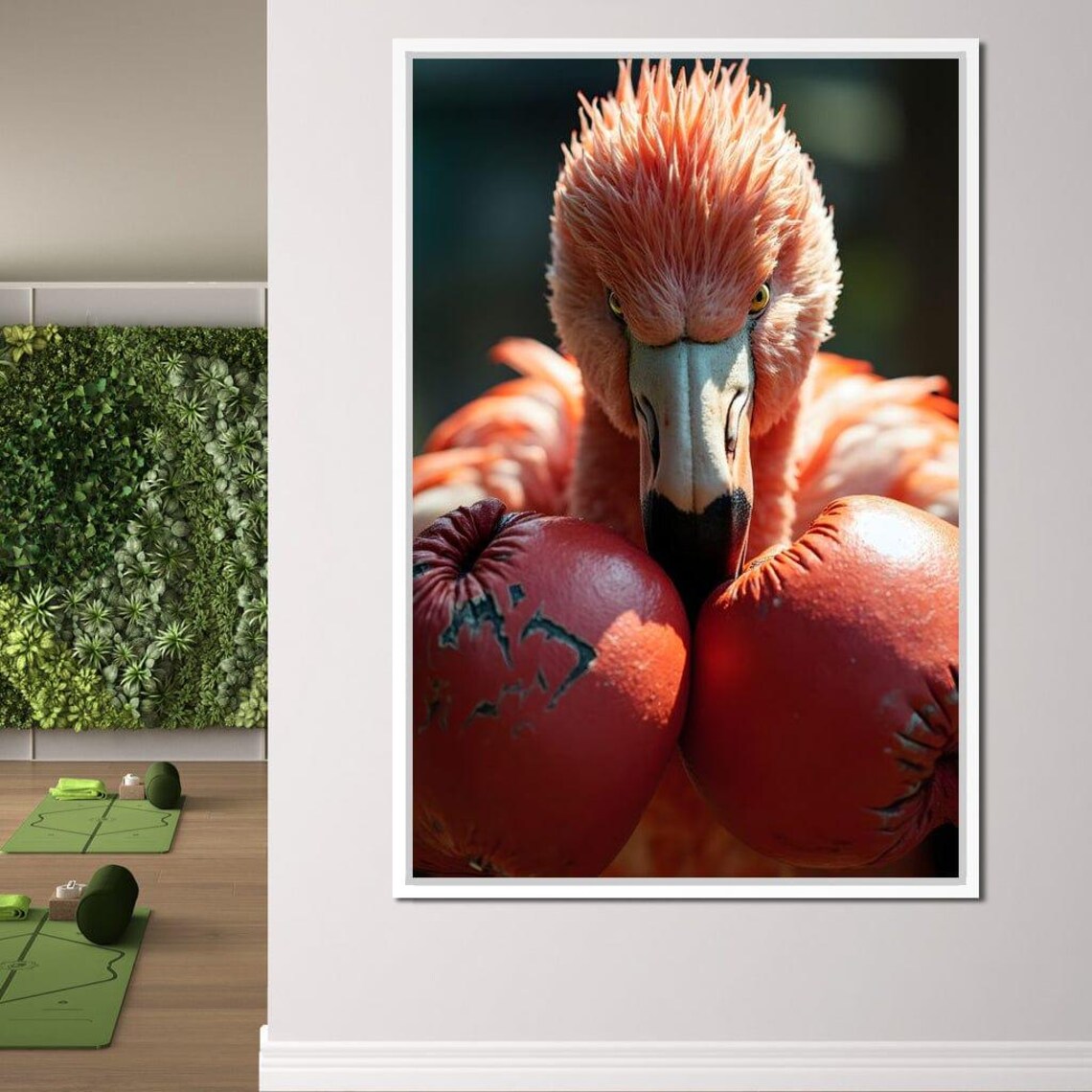 Flamingo Boxer Wearing Red Boxing Gloves Ready to Fight Poster - Image 2