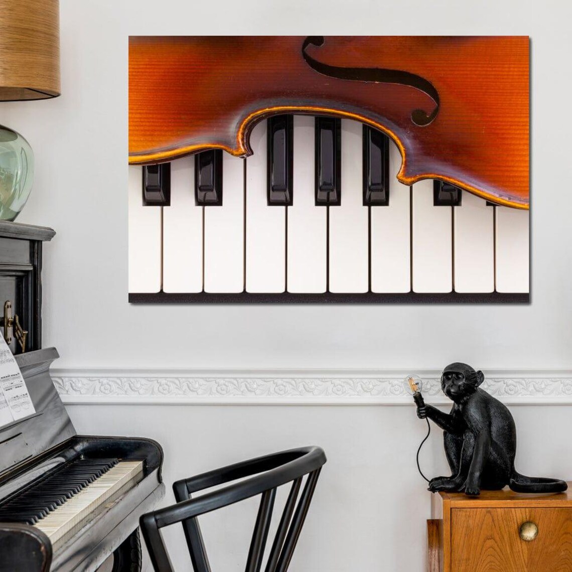 Violin Piano Keys Hybrid Photography Musical Instrument Wall Art Poster - Image 4