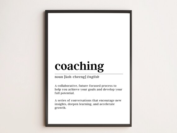 Coaching Definition Dictionary Style Inspirational Office Wall Art