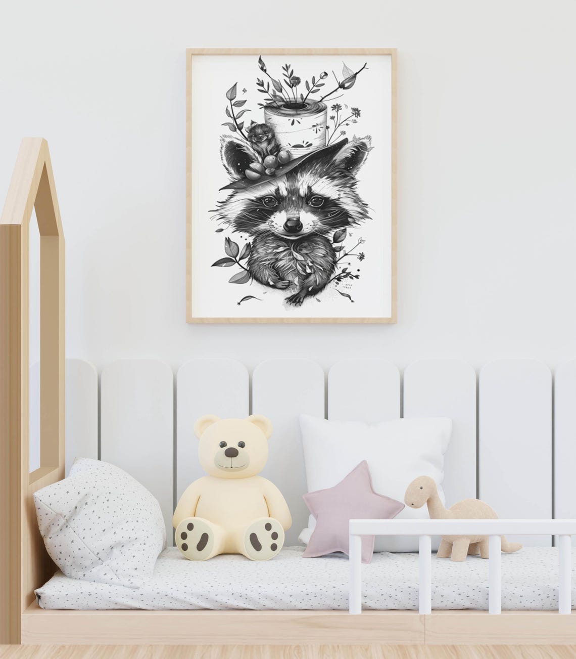 Raccoon Bathroom Art Raccoon Toilet Paper Poster Raccoon Painting Raccoon Abstract Print Raccoon Boho Art Raccoon Home Decor - Image 5