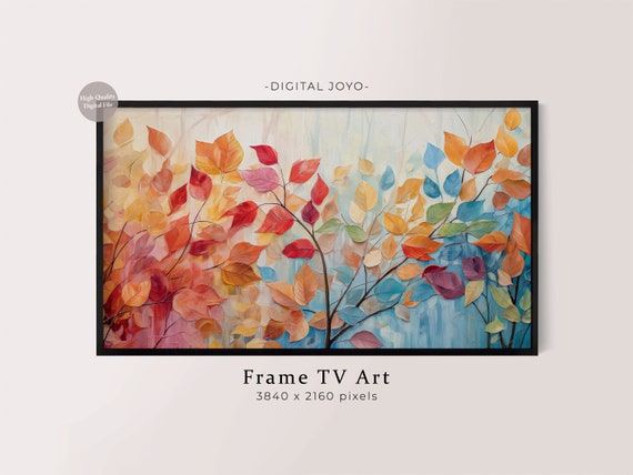 Autumn Leaves Frame Tv Art Abstract Fall Painting