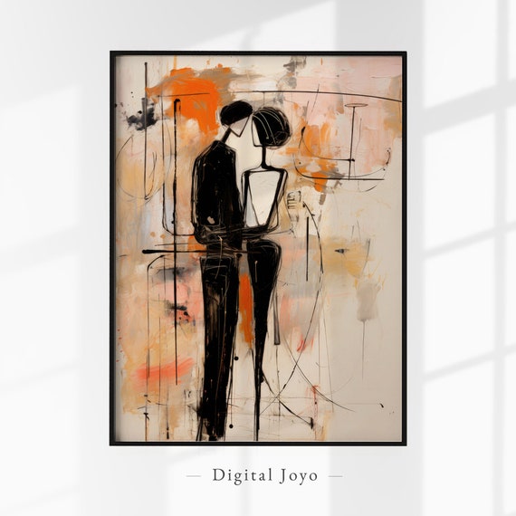 Abstract Couple Painting Lovethemed Wedding Art