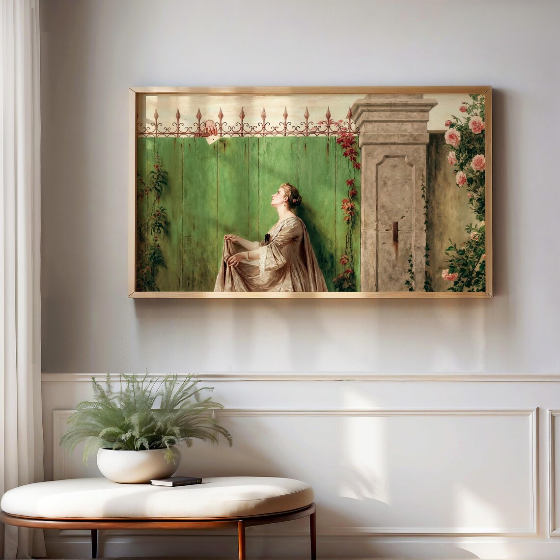 Secret Love Letter Garden Gate Roses Vintage Romance Art Poster - Image 4