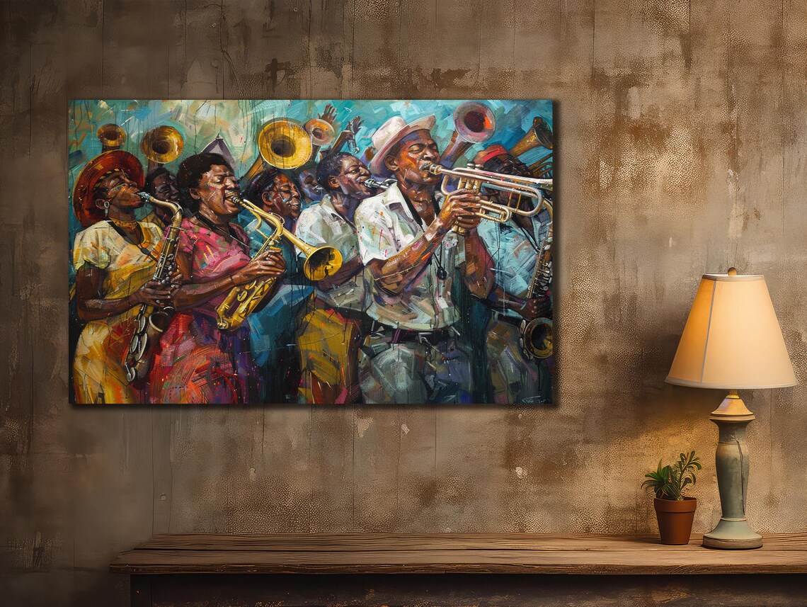 Jazz Brass Band Trumpets Colorful Musician Painting Wall Art Poster - Image 2