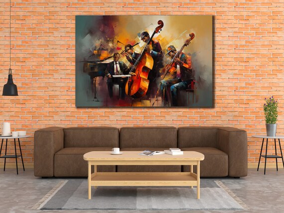 Jazz Band Art Watercolor Prints Wall Decor Music Wall Art Home Decor Housewarming Gifts Jazz Orchestra Poster African Artwork