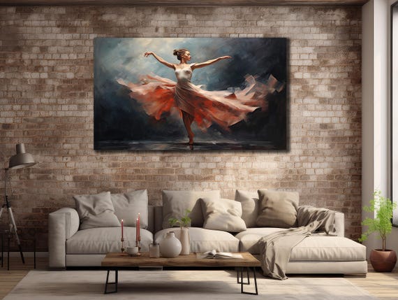 Ballerina Print Art Dancer Wall Art Woman Painting On Modern Oil Printing Art Gift For Her Woman Dancer Wall Decor