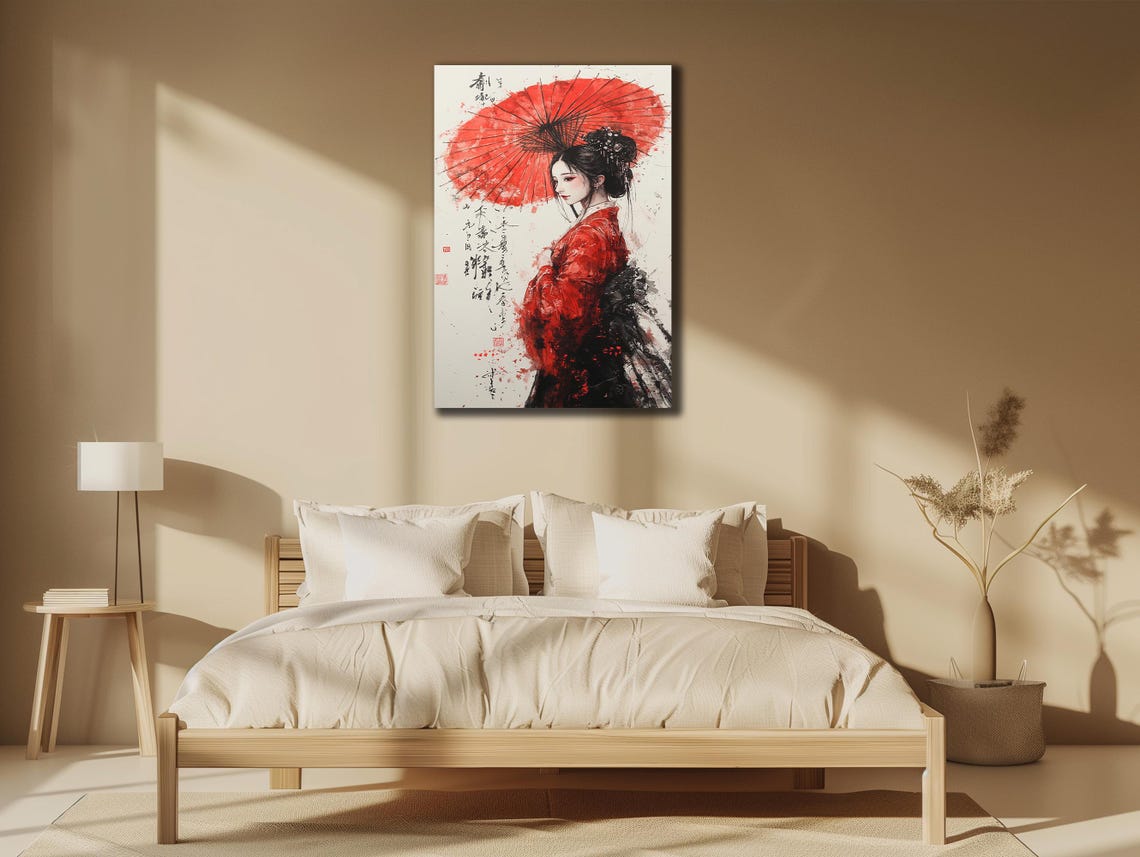 Geisha Art Japanese Woman Printings Wall Decor Ethnic Wall Art Geisha Painting On Traditional Poster Japanese Oil Painting