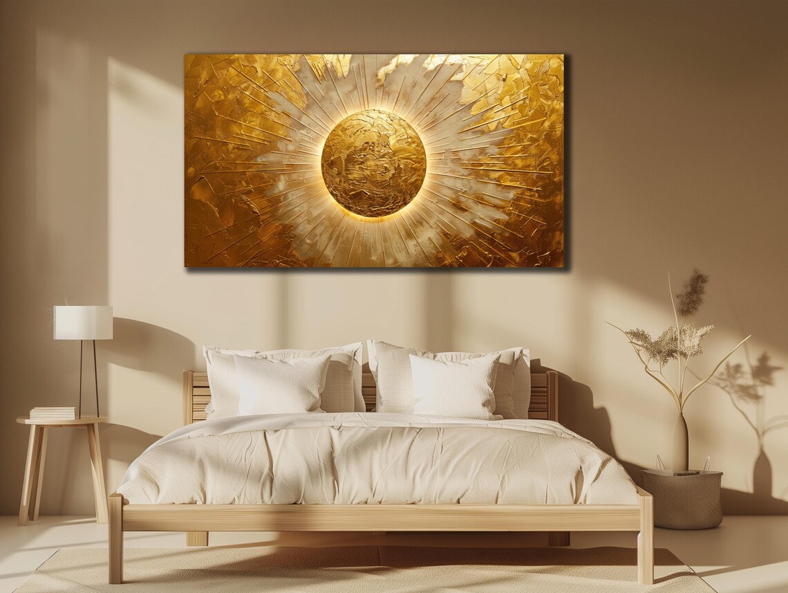 Golden Sunrise Sun Print, Spiritual Yoga Art Print