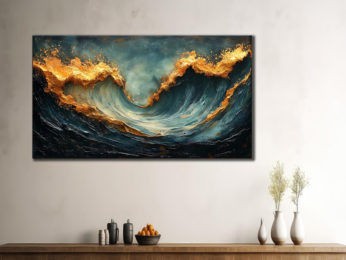 Ocean Wave Seascape Art Print, Coastal Wall Decor - Image 3